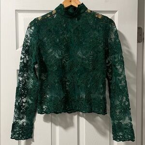 KIM SHUI Green Lace Blouse